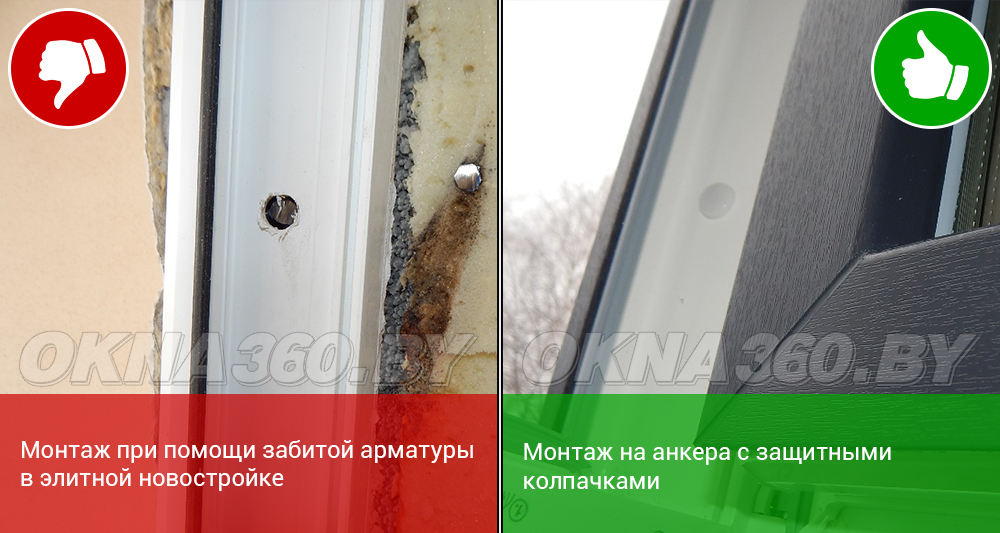 Монтаж при помощи забитой арматуры в элитной новостройке. || Монтаж анкера с защитными колпачками.