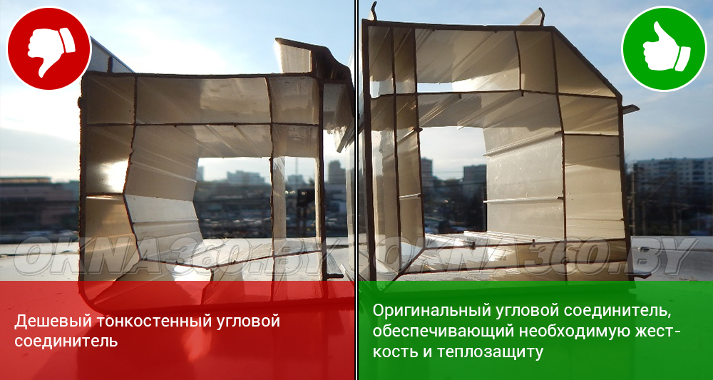 Дешевый тонкостенный угловой соединитель. || Оригинальный угловой соединитель, обеспечивающий необходимую жесткость и теплозащиту.